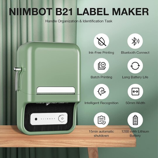 RAHEEV; NIIMBOT® B21 Label Maker - Thermal Label Printer - Portable Inkless Label Makers; Category:Label Makers; Image:1